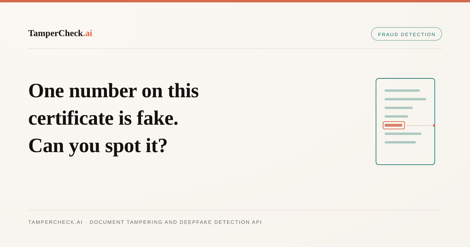 One Number on This Degree Certificate Is Fake. Can You Spot It? — TamperCheck.ai blog cover