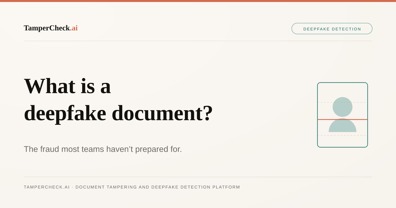 What Is a Deepfake? (And Why Deepfake Documents Are the Fraud You Haven't Prepared For) — TamperCheck.ai blog cover